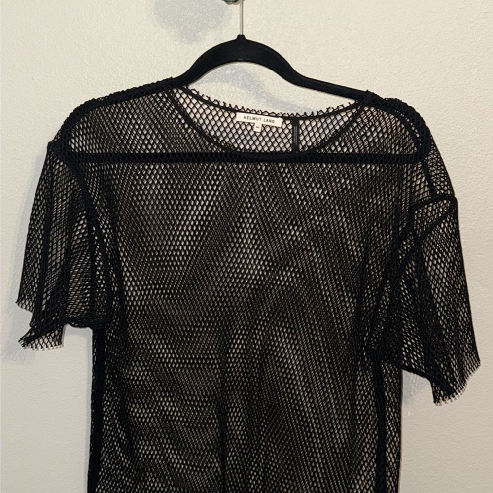 Helmut Lang Black Mesh Top